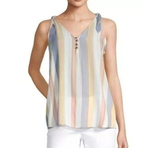 a.n.a Vneck Striped Tank top Pastel colors Size 3X